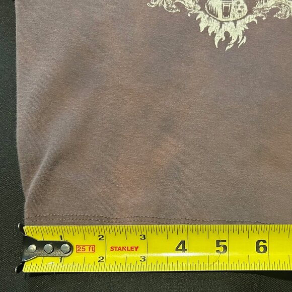 Garage Crop Top Baby Doll T-Shirt shirt in dark brown with slight tie-dye effect - Picture 7 of 11